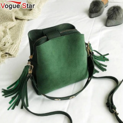 2019 Fashion Scrub Women Bucket Bag Vintage Tassel Messenger Bag High Quality Retro Shoulder Bag Simple Crossbody Bag Tote LB651