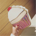 Creative Style Woman Hamburger Ice Cream shoulder bags Cupcake PU Chains bags Cute Hamburger Popcorn Fries 3D Messenger Bags