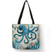 Customize Tote Bag Seahorse Turtle Octopus Pattern Traveling Shoulder Bags Eco Linen Shopping Bags For Women with Print