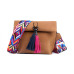 EXCELSIOR Hot Selling Star Top Quality Scrub PU Crossbody Bag Stylish Women's Bag Tassel Shoulder Bags with Colorful Strap G2090