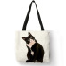 Fabric Traveling Shopping Bags Cute Kitty Cat Print Tote Bag for Women Personality School Shoulder Bags Dropshipping