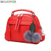 Fashion PU Leather Handbag for Women 2019 New Girl Messenger Bags with Ball Toy Bolsa Female Shoulder Bags Ladies Party Handbags