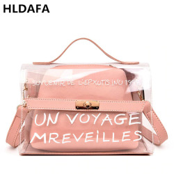 HLDAFA 2019 Design Luxury Brand Women Transparent Bag Clear PVC Jelly Small Tote Messenger Bags Female Crossbody Shoulder Bags