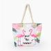 Hot Sale Flamingo Printed Casual Bag Women Canvas Beach Bags High Quality Female Single Shoulder Handbags Ladies Tote BB196