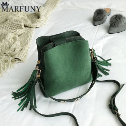 MARFUNY Brand Tassel Shoulder Bag Female Vintage Crossbody Bags For Women 2018 Bucket Bag Handbags Designer Scrub Daily Sac