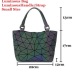 Maelove Luminous bag Women Geometry Diamond Tote Quilted Shoulder Bags Laser Plain Folding Handbags Hologram Free Shipping