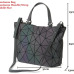 Maelove Luminous bag Women Geometry Diamond Tote Quilted Shoulder Bags Laser Plain Folding Handbags Hologram Free Shipping