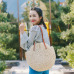 REREKAXI Hand-woven Round Woman's Shoulder Bag Handbag Bohemian Summer Straw Beach Bag Travel Shopping Female Tote Wicker Bags