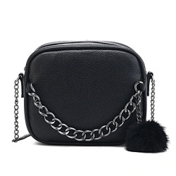 Small Designer Chain Women Bag Leather Handbag Messenger Bag PU Shoulder Crossbody Bag with Plush Ball Toy Bolsa torebki damskie