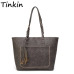 Tinkin  Vintage PU Tassel Women Shoulder Bag Female Retro Daily Causal Totes Lady Elegant Shopping Handbag