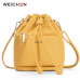 WEICHEN Fashion Bucket Shoulder Bag Women Drawstring Crossbody Bag Female Messenger Bags Ladies Synthetic Leather Handbag Sac