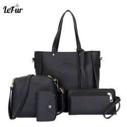 Women Bag Set Top-Handle Big Capacity Female Tassel Handbag Fashion Shoulder Bag Ladies PU Leather Crossbody Bag bolsas feminin