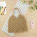 35x35CM Fashion Popular Woven Bag Mesh Rope Weaving Tie Buckle Reticulate Hollow Straw Bag No Lined Net Shoulder Bag