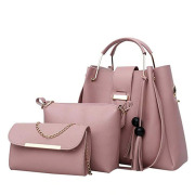 3Pcs/Set Bags For Women 2019 PU Leather Shoulder Bags Casual Tote Tassel Top Handle Designer Bags Composite Messenger Sac Femme