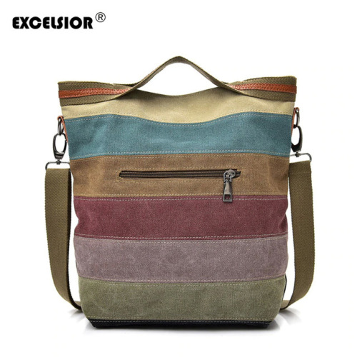 EXCELSIOR Casual Hand Bags for Womens High Quality Canvas Crossbody Bag Patchwork Big Capacity Handbag sac a main Multi Use