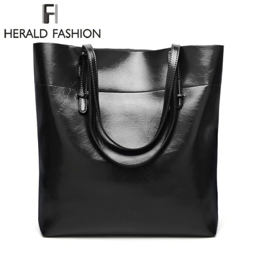 Herald Fashion New Arrivals High Quality Leather Women Bag Bucket Shoulder Bags Solid Big Handbag Large Capacity Top-handle Bags