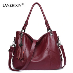 Lanzhixin Women Leather Handbags Women Messenger Bags Designer Crossbody Bag Women Bolsa Top-handle Bags Tote Shoulder Bags 819S