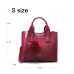 Miyaco Women Leather Handbags Casual Brown Tote bags Crossbody Bag TOP-handle bag With Tassel and fluffy ball