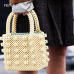 Pearls bag beaded box totes bag women party vintage handbag 2019 summer luxury brand white yellow blue wholesale drop shipping