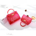 Top-handle Clear Transparent PVC Women Shoulder Bags Letter Jelly Candy Color Women Messenger Crossbody Bag Luxury Females Bolsa