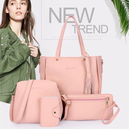 Women Bag Set Top-Handle Big Capacity Female Tassel Handbag Fashion Shoulder Bag Purse Ladies PU Leather Crossbody Bag