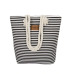 Women Stripes Canvas Beach Bag Large Capacity Female Zipper Shoulder Bag Ladies Polyester Totes Girl's Casual Shopping Handbag