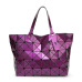 YUTUO Women Bag Ladies Geometric Sequins Mirror Saser Plain Folding Handbag Mujer Mosaic Shoulder Bags Top Handle Tote