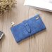 2018 Solid Drawstring Nubuck Leather Zipper Long Women Wallet Phone Bag Luxury Brand Wallets Designer Purse Card Holder Clutch