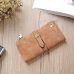 2018 Solid Drawstring Nubuck Leather Zipper Long Women Wallet Phone Bag Luxury Brand Wallets Designer Purse Card Holder Clutch