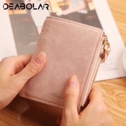 Fashion Top Quality Small Wallet PU Matte Leather Purse Short Female Coin Wallet Zipper Clutch Coin Purse Credit Card