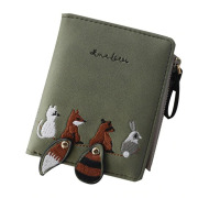 High quality Women's Wallet Lovely Cartoon Animals Short Leather Female Small Coin Purse Hasp Zipper Purse Card Holder For Girls