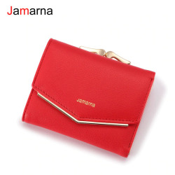 Jamarna Wallet Female PU Leather Women Wallets Hasp Coin Purse Wallet Female Vintage Fashion Women Wallet Small Card Holder Red