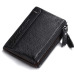 KAVIS 100% Genuine Leather Vintage Small Women Wallets Female Womens Wallet Zipper Design With Coin Purse Pockets Mini Walet