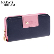Mara's Dream Women Leather Wallet Women's Clutch Bag Hasp Wallet Zipper Long Purses Card Holder High Quality Bolsa Feminina