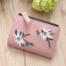 Naivety Embroidery Short Wallet PU Leather Wallets Female Floral Hasp Coin Purse Zipper Bag Card Holders 30S71205 drop shipping