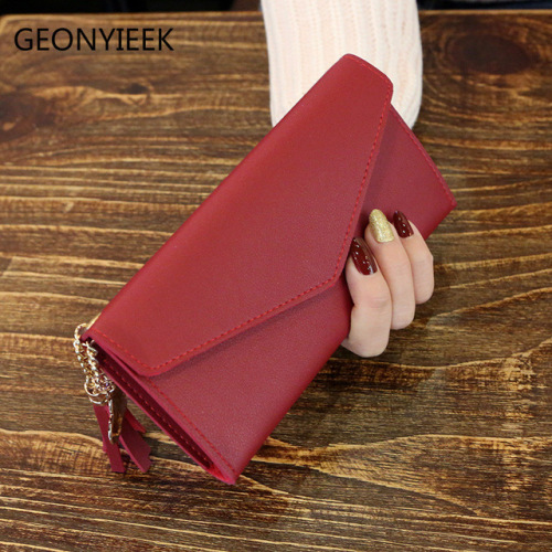 New Brand Leather Women Wallet High Quality Design Hasp Solid Color Card Bags Long Female Purse 5 Colors Ladies Wallet Billetera