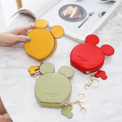 New fashion design Mickey head wallets women wallets small cute cartoon kawaii card holder key chain money bags for girls ladie