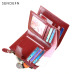 SENDEFN Women's Wallet Leather Small Luxury Brand Wallet Women Short Zipper Ladies Coin Purse Card Holder Femme Red/Blue 5191-69