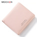 WEICHEN Thin Style Women Wallets Zipper Coin Bag in Back Blue Soft Leather Ladies Card Holder Slim Purse Female Wallet Small HOT