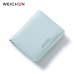 WEICHEN Thin Style Women Wallets Zipper Coin Bag in Back Blue Soft Leather Ladies Card Holder Slim Purse Female Wallet Small HOT