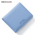 WEICHEN Thin Style Women Wallets Zipper Coin Bag in Back Blue Soft Leather Ladies Card Holder Slim Purse Female Wallet Small HOT