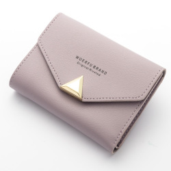Women Wallet Short Leather Ladies Metal Designer Wallets for Women Mini Candy Color Clutch Brand Female Purse Coin Card Holder