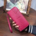 AOEO Embossing Leaves Ladies Wallet Women With Split Leather Purse For Girls Handbag Coin Money Bag Wristlet Slim Wallets Female