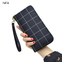 AOEO Plaid Ladies Wallet For Phone With Coin Purses Holders Wristlet Large Capacity Womens Purses And Wallets Girls Female Purse