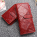 Contact's Red Long Clutch Wallet Women Genuine Cow Leather Patchwork Quilted Smartphone Wristlet Wallets Hasp Female Coin Purse