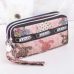 Fashion Women Wallet Canvas Fabric Zipper Lady Purses Moneybags Floral Dot Coin Purse Clutch Wristlet Handbag Girl Wallets Burse