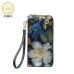 PMSIX 2019 New Cowhide Ladies Genuine Leather Wallets Embossed Flower Wristlet Phone Wallet Women Designer Evening Bags P410018