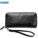 VICKAWEB Wristlet Wallet Purse Genuine Leather Wallet Female Long Zipper Women Wallets Card Holder Clutch Ladies Wallets AE38