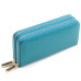 Women's Long Wallet Genuine Leather Double Zipper Serpentine Embossing Female Clutch Bag Coin Purse Card Holder Wristlet Strap