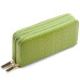 Women's Long Wallet Genuine Leather Double Zipper Serpentine Embossing Female Clutch Bag Coin Purse Card Holder Wristlet Strap